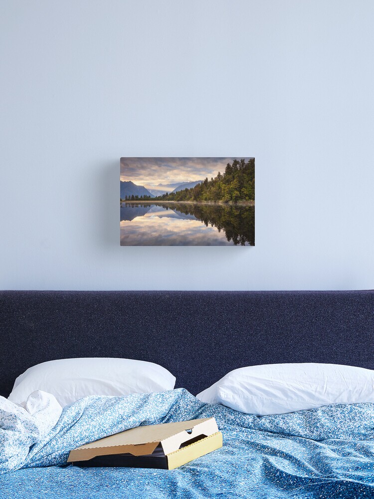 Thumbnail 1 of 3, Canvas Print, Lake Matheson Dawn, South Island, New Zealand designed and sold by Chockstone.