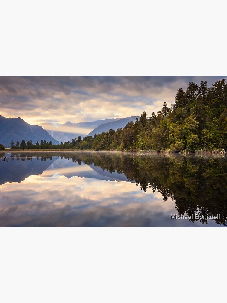 Thumbnail 2 of 2, Greeting Card, Lake Matheson Dawn, South Island, New Zealand designed and sold by Chockstone.