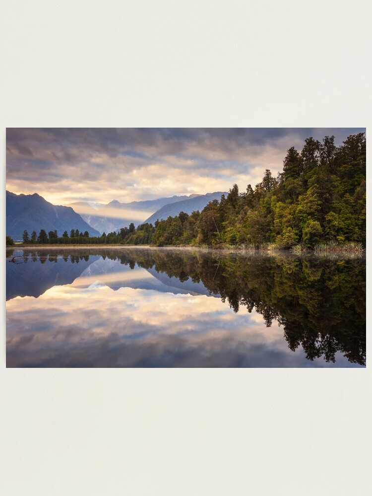 Thumbnail 2 of 3, Photographic Print, Lake Matheson Dawn, South Island, New Zealand designed and sold by Chockstone.