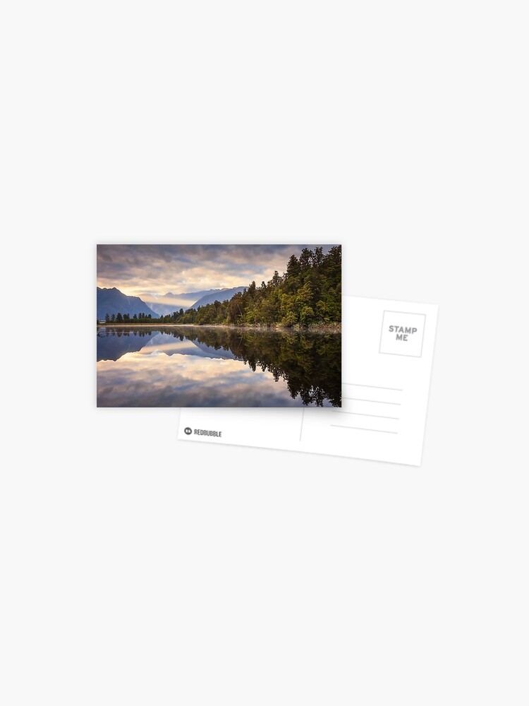 Thumbnail 1 of 2, Postcard, Lake Matheson Dawn, South Island, New Zealand designed and sold by Chockstone.