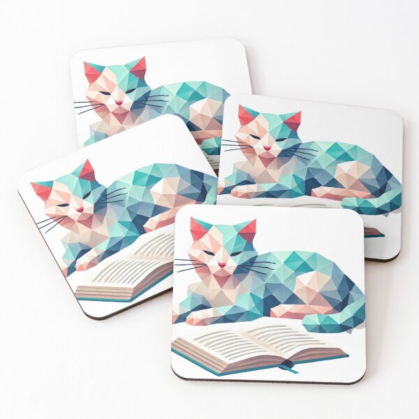 Item preview, Geometric Cat with a Book designed and sold by becauseturkey.