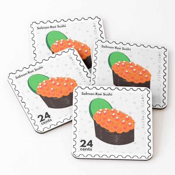 Item preview, Salmon Roe Sushi Postage Stamp designed and sold by RabbitK.