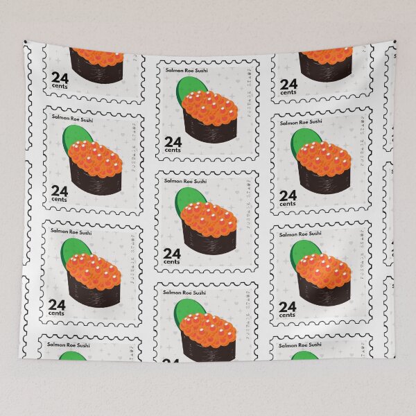Item preview, Salmon Roe Sushi Postage Stamp designed and sold by RabbitK.