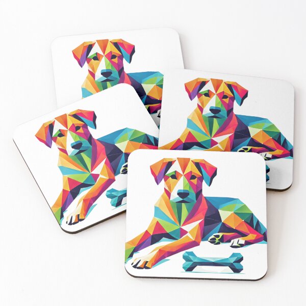 Item preview, Vibrant Geometric Dog with a Bone designed and sold by becauseturkey.