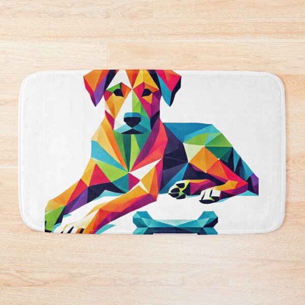 Item preview, Vibrant Geometric Dog with a Bone designed and sold by becauseturkey.