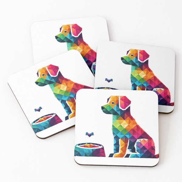 Item preview, Geometric Dog with Food Bowl designed and sold by becauseturkey.