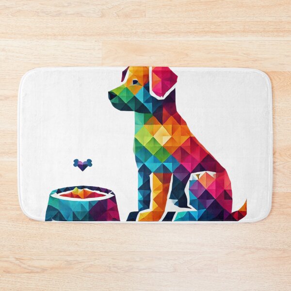 Item preview, Geometric Dog with Food Bowl designed and sold by becauseturkey.