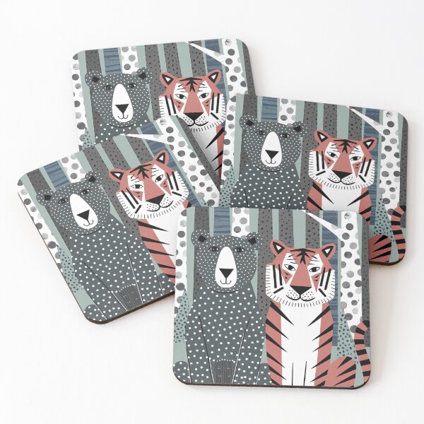 Item preview, Whimsical Kawaii Tiger and Bear Zentangle Art designed and sold by Witty Shirts.