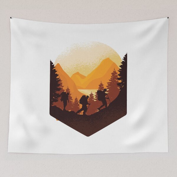 Item preview, Hikers Climbing with Forest Backdrop designed and sold by TurtleDojo.