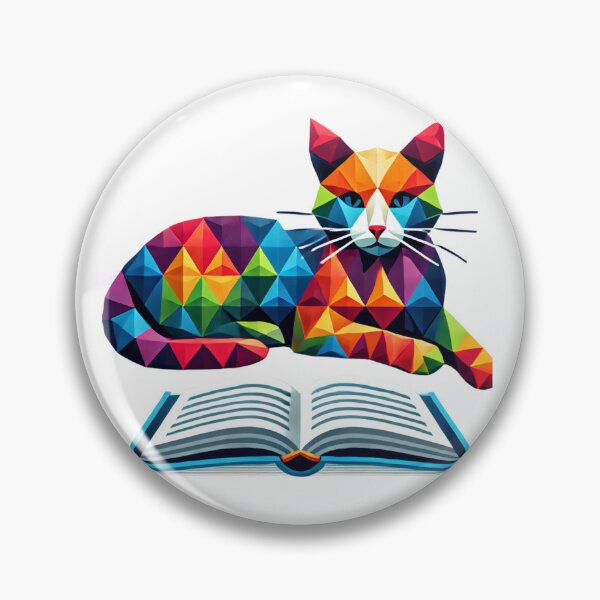 Item preview, Geometric Cat with an Open Book designed and sold by becauseturkey.