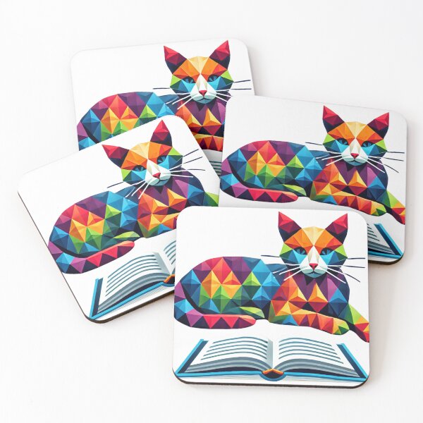 Item preview, Geometric Cat with an Open Book designed and sold by becauseturkey.