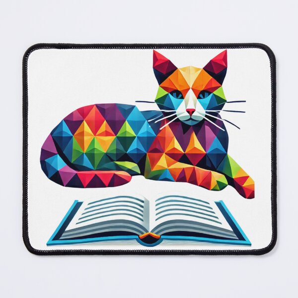 Item preview, Geometric Cat with an Open Book designed and sold by becauseturkey.