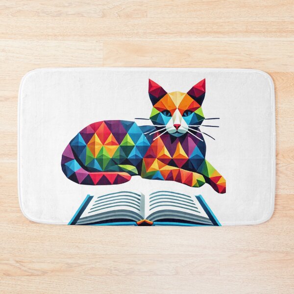 Item preview, Geometric Cat with an Open Book designed and sold by becauseturkey.