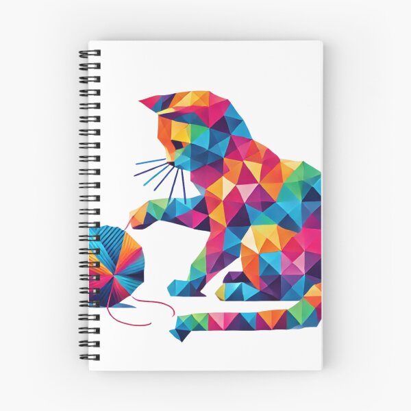Item preview, Geometric Cat Playing with Yarn designed and sold by becauseturkey.