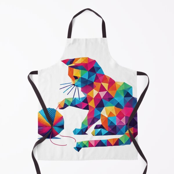 Item preview, Geometric Cat Playing with Yarn designed and sold by becauseturkey.