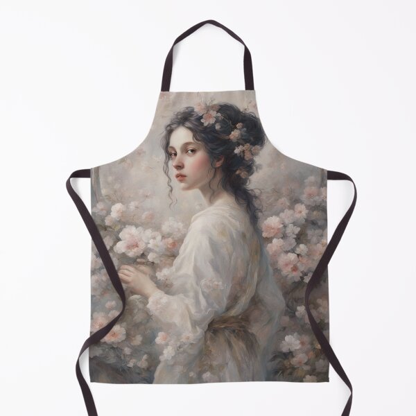 Item preview, girl, blooming garden, apple tree, Japan designed and sold by DonnaBlankaArt.