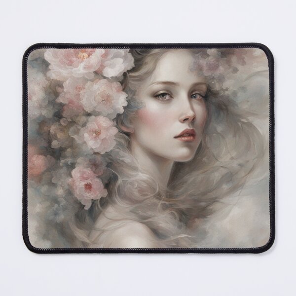 Item preview, girl, blooming garden, apple tree, Japan designed and sold by DonnaBlankaArt.