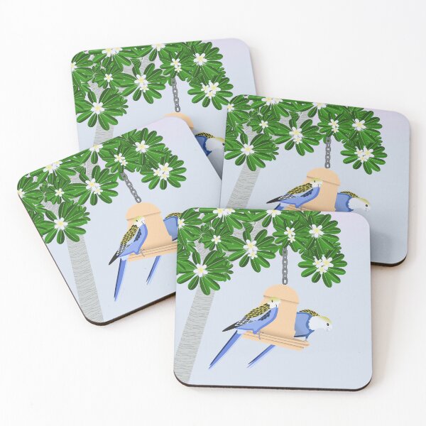 Item preview, Cute Playful Rosellas under Frangipani Tree designed and sold by reene88.