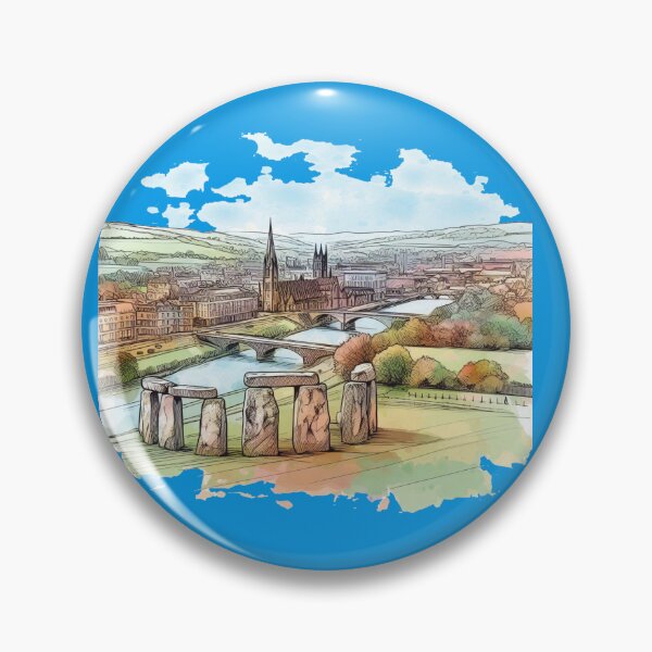Item preview, Sketch of UK Cities - Landmarks, Historic Structures, and Scenic Stonehenge (Wiltshire)Views,  designed and sold by PaintMeWorld.