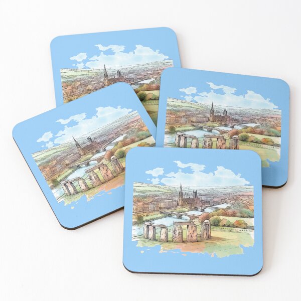Item preview, Sketch of UK Cities - Landmarks, Historic Structures, and Scenic Stonehenge (Wiltshire)Views,  designed and sold by PaintMeWorld.