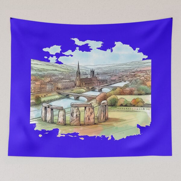 Item preview, Sketch of UK Cities - Landmarks, Historic Structures, and Scenic Stonehenge (Wiltshire)Views,  designed and sold by PaintMeWorld.