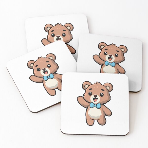 Item preview, Friendly Teddy Bear with Blue Bow Tie Waving - Perfect for T-Shirts, Stickers, and More designed and sold by CreativeTomb.