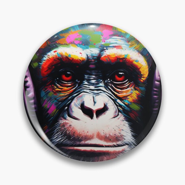 Item preview, Colorful DJ Monkey Thinker with Blue Headphones  designed and sold by GrinGalore.