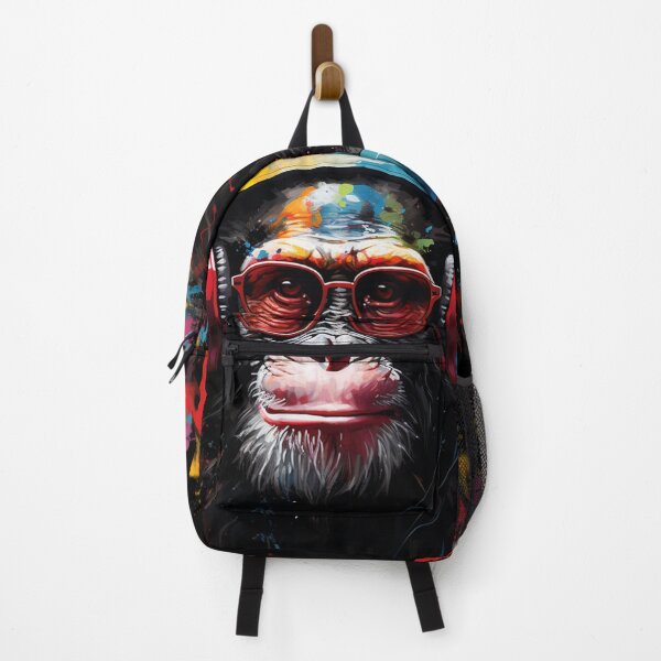 Item preview, DJ Monkey Thinker with Headphones and Red Glasses designed and sold by GrinGalore.