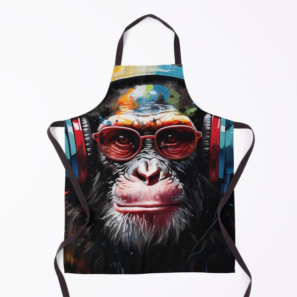 Item preview, DJ Monkey Thinker with Headphones and Red Glasses designed and sold by GrinGalore.