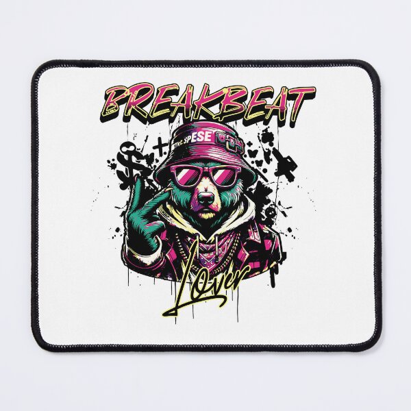 Item preview, BREAKBEAT - Lover Hip Bear (black) designed and sold by Discothreadz.