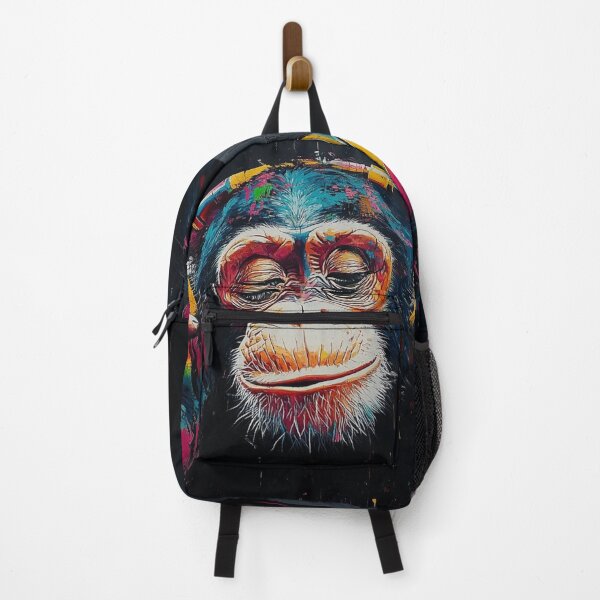 Item preview, DJ Monkey Thinker with Colorful Headphones designed and sold by GrinGalore.