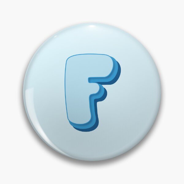 Artikelvorschau, Letter F - Initial F - Baby Name - Retro Personalized Name - Retro Colors Cute Blue Lettering - Vintage Style Typography - Retro Monogram - Pale Blue, Bright Blue, Dark Blue Colors - Letter F entworfen und verkauft von TheIconShop.