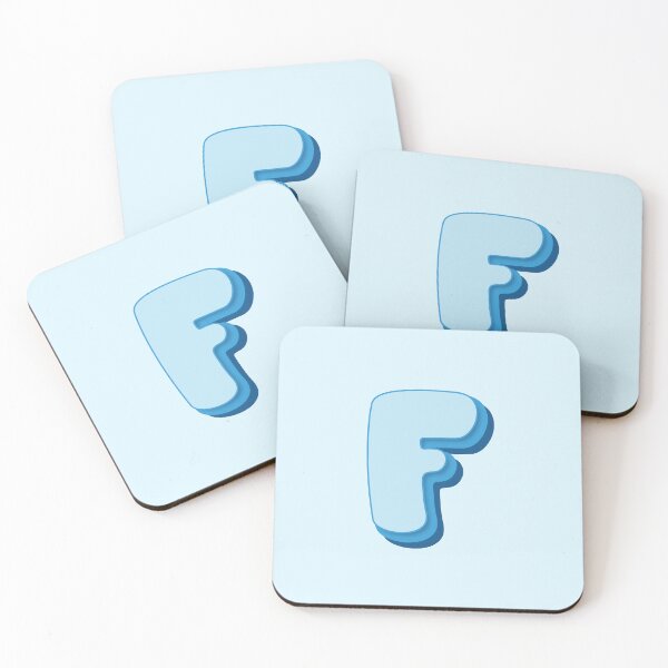 Item preview, Letter F -  Initial F - Baby Name - Retro Personalized Name - Retro Colors Cute Blue Lettering - Vintage Style Typography - Retro Monogram - Pale Blue, Bright Blue, Dark Blue Colors - Letter F designed and sold by TheIconShop.