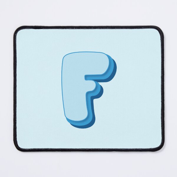 Artikelvorschau, Letter F - Initial F - Baby Name - Retro Personalized Name - Retro Colors Cute Blue Lettering - Vintage Style Typography - Retro Monogram - Pale Blue, Bright Blue, Dark Blue Colors - Letter F entworfen und verkauft von TheIconShop.
