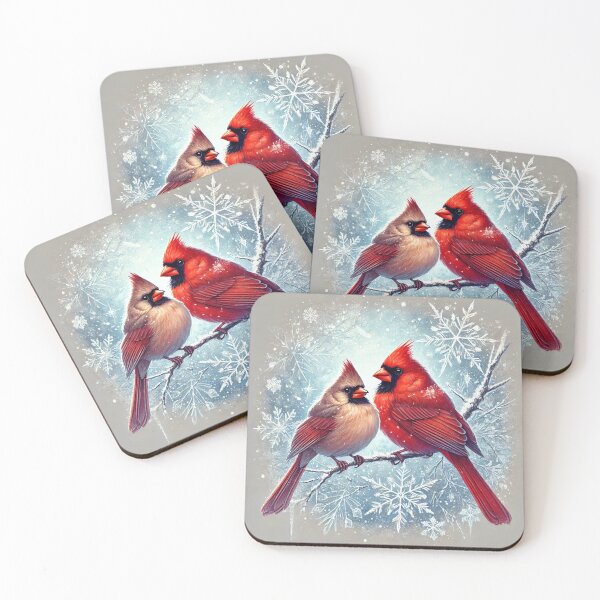 Item preview, Winter Cardinals on Frosty Branch designed and sold by LyssasMindArt.