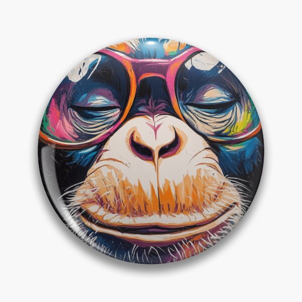 Item preview, DJ Monkey Thinker with Headphones and Pink Glasses designed and sold by GrinGalore.