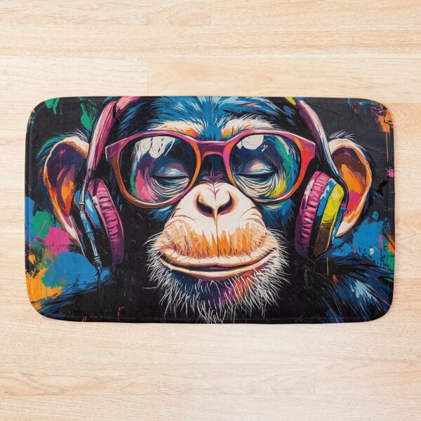 Item preview, DJ Monkey Thinker with Headphones and Pink Glasses designed and sold by GrinGalore.