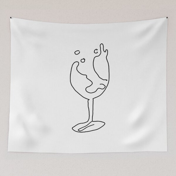 Item preview, wine glass with line drawing designed and sold by vibeno1.