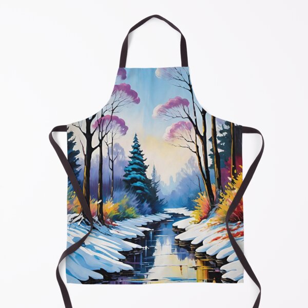 Item preview, landscape, forest, river, sunset, winter designed and sold by DonnaBlankaArt.