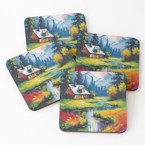 Item preview, landscape, forest, river, sunset, summer designed and sold by DonnaBlankaArt.
