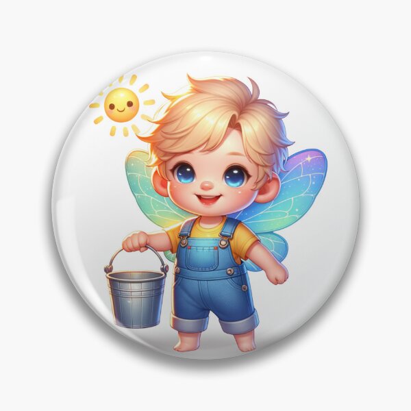 Item preview, Cute Kawaii Style Fairy in Overalls Playing in the Sunshine designed and sold by FrequencyV.