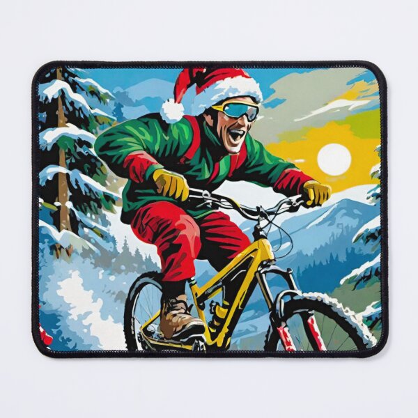 Item preview, Epic MTB Shredder Tearing Trails at Christmas designed and sold by GrizzlyCollective.