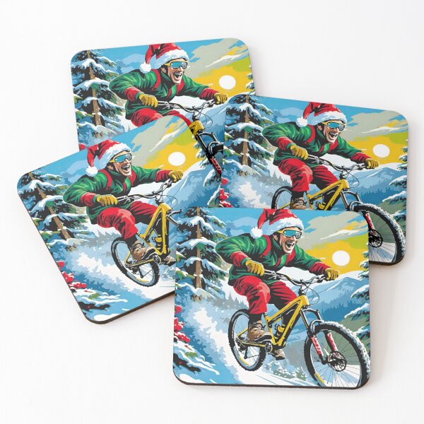 Item preview, Epic MTB Shredder Tearing Trails at Christmas designed and sold by GrizzlyCollective.