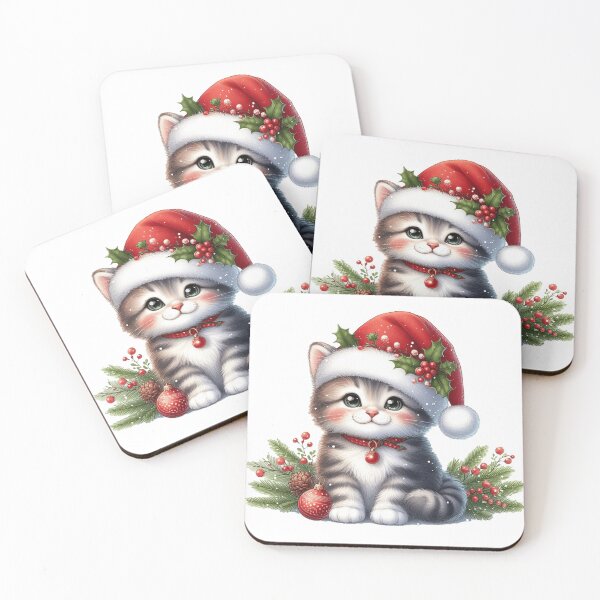 Item preview, Adorably cute and cuddly Christmas kitty designed and sold by nicnacc.