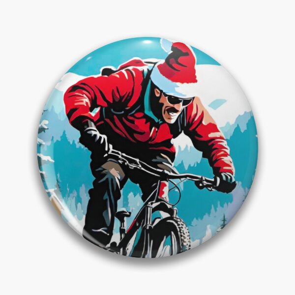Item preview, Mountain Biker Shredding Through Christmas Snow designed and sold by GrizzlyCollective.