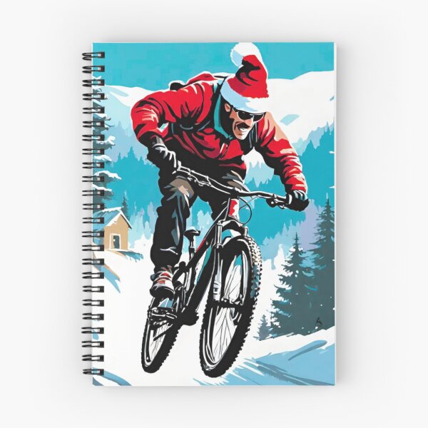 Item preview, Mountain Biker Shredding Through Christmas Snow designed and sold by GrizzlyCollective.