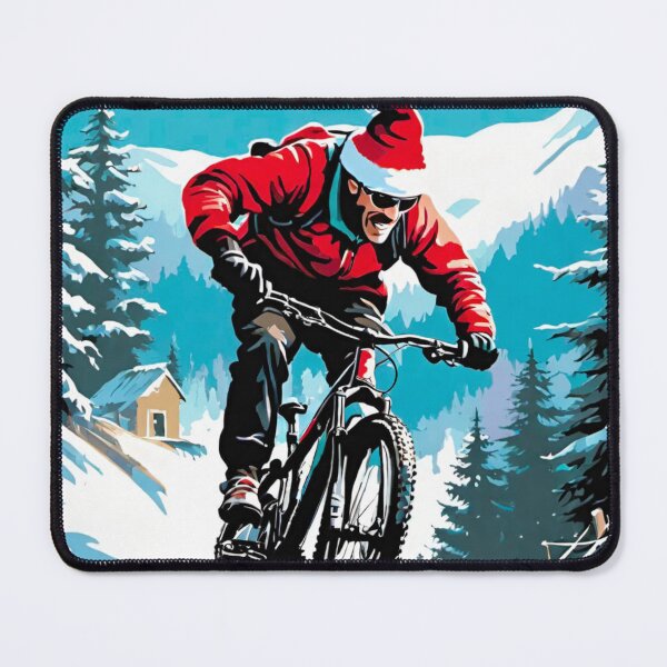 Item preview, Mountain Biker Shredding Through Christmas Snow designed and sold by GrizzlyCollective.