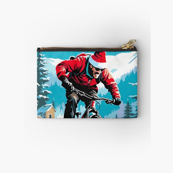 Item preview, Mountain Biker Shredding Through Christmas Snow designed and sold by GrizzlyCollective.