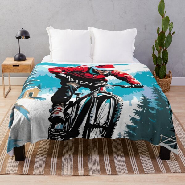 Item preview, Mountain Biker Shredding Through Christmas Snow designed and sold by GrizzlyCollective.