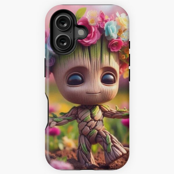 Artikel-Vorschau von Baby Groot in einer Blumenwiese mit hübscher Blumenkrone, designt und verkauft von Helene-Creation.